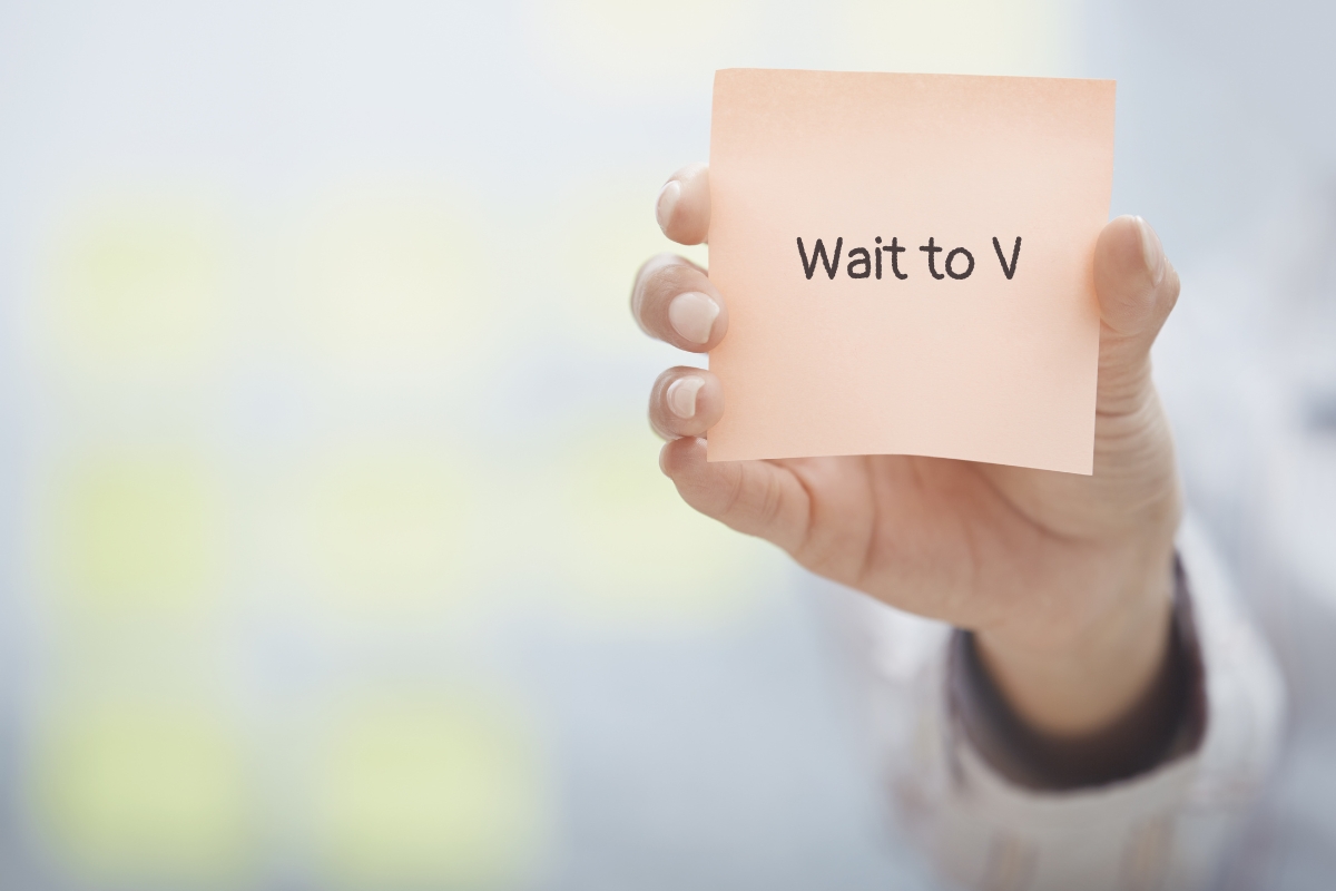 Wait to verb