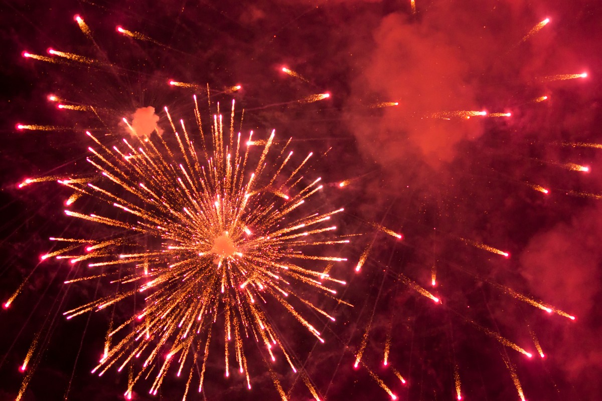 Fireworks fly